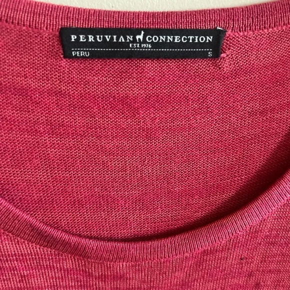 Peruvian Connection Red Tunic Dress Size Sm Lagenlook Comfy Lightweight Pockets - Picture 6 of 8